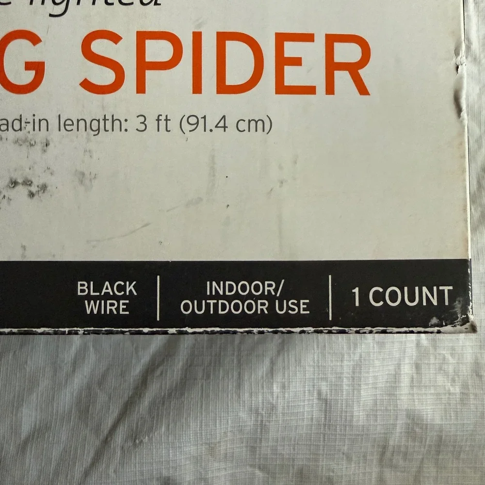 Target Halloween Orange Lighted Spider Black Fuzzy Decor 240 11 9583 2013